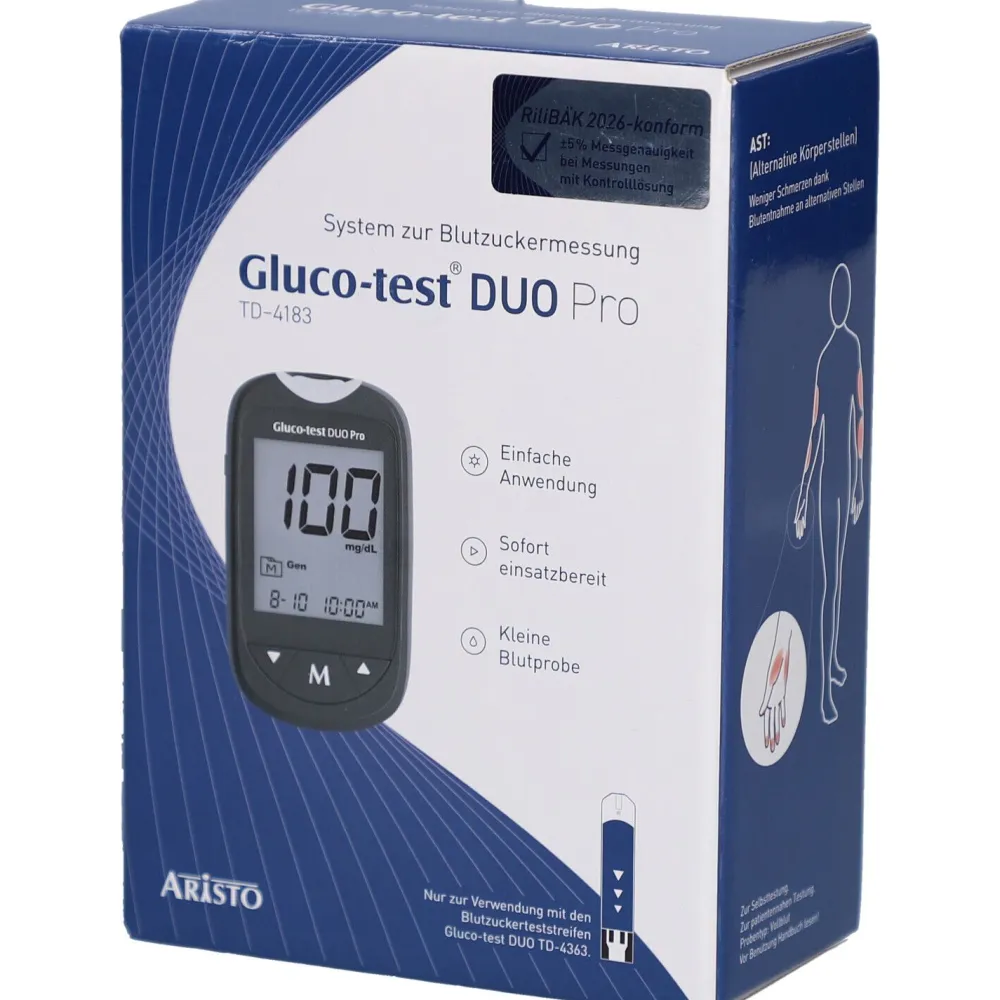 Aristo Gluco-test® DUO Pro TD-4183 System zur Blutzuckermessung (mg/dL)> Best