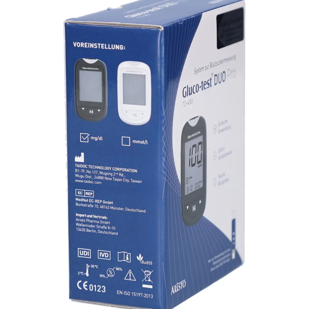 Aristo Gluco-test® DUO Pro TD-4183 System zur Blutzuckermessung (mg/dL)> Best