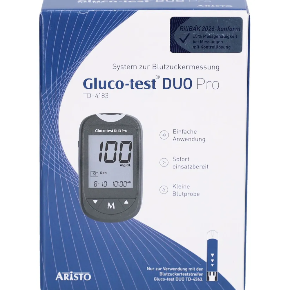 Aristo Gluco-test® DUO Pro TD-4183 System zur Blutzuckermessung (mg/dL)> Best