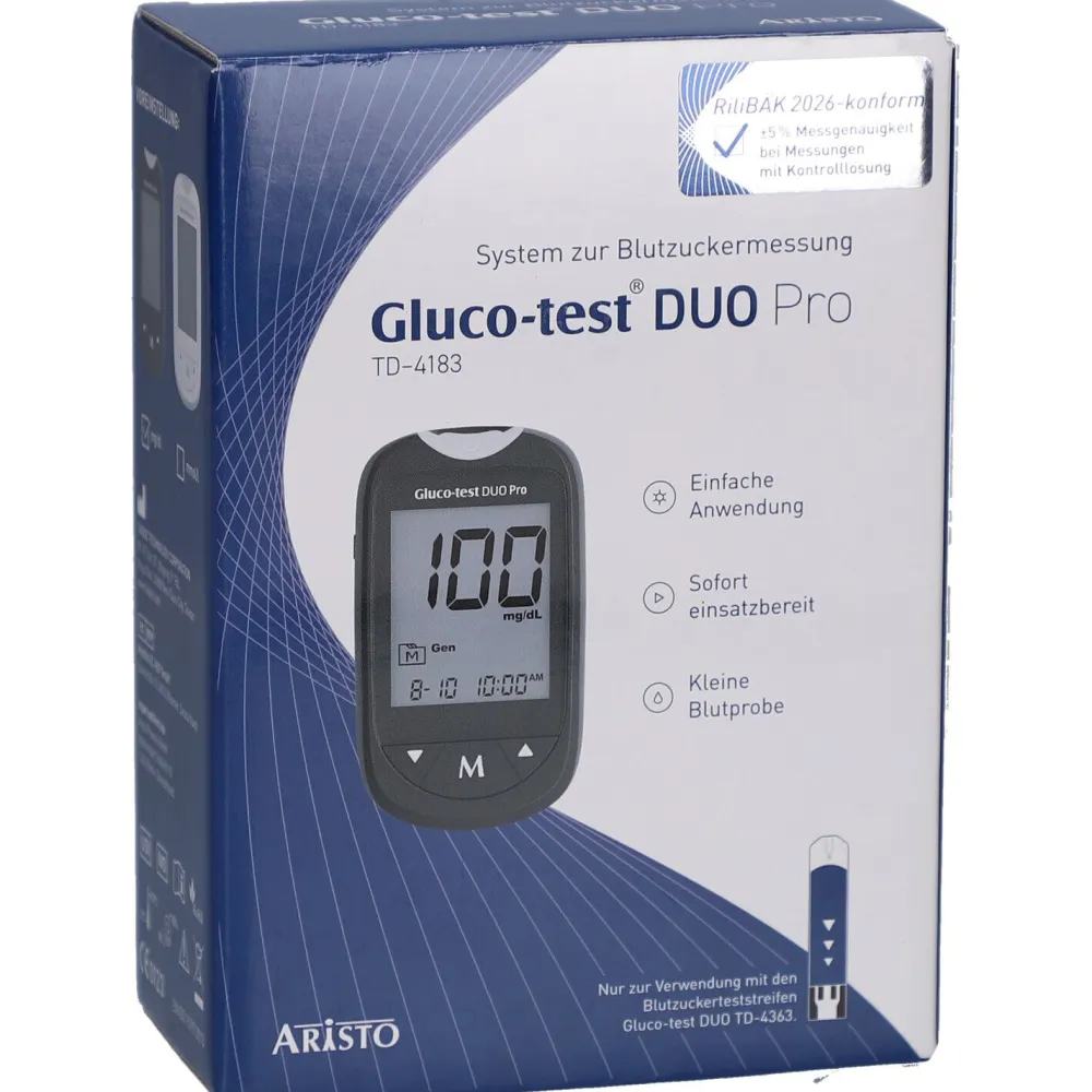 Aristo Gluco-test® DUO Pro TD-4183 System zur Blutzuckermessung (mg/dL)> Best