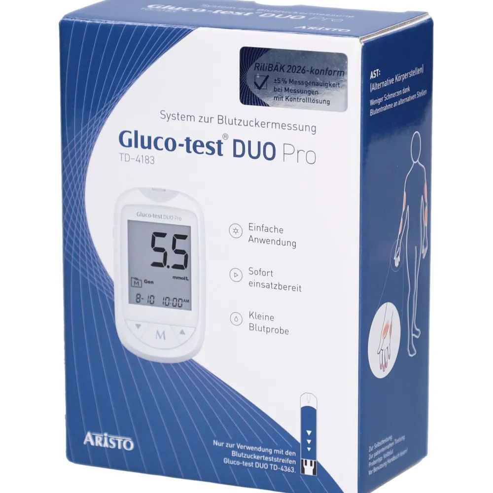 Aristo Gluco-test® DUO Pro TD-4183 System zur Blutzuckermessung| Sale