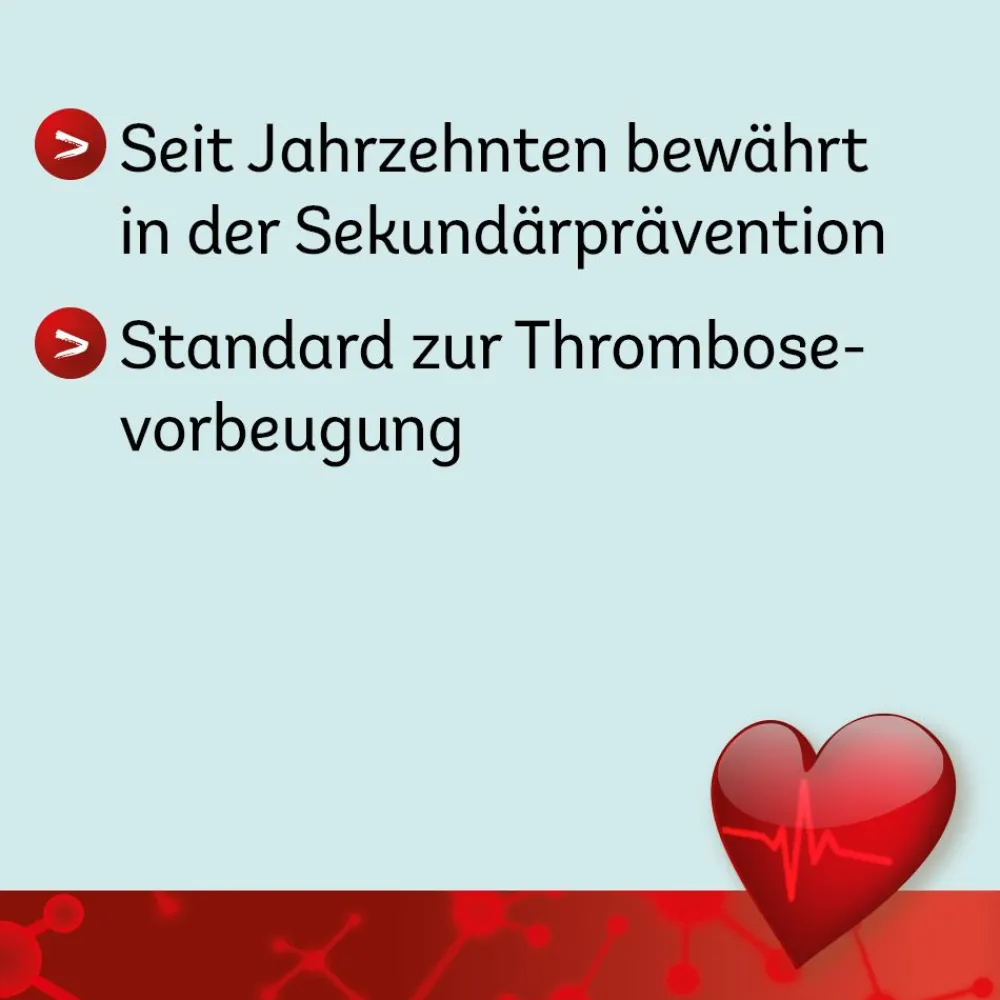 ASS Dexcel® 100 mg, zur Vorbeugung von Herzinfarkt und Schlaganfall bei vorbelasteten Patienten| Outlet