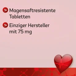 ASS Dexcel® Protect 75 mg, zur Vorbeugung von Herzinfarkt und Schlaganfall bei vorbelasteten Patienten|ASS 75 Clearance