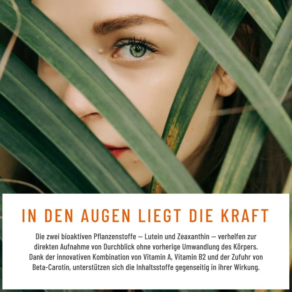 Augenvitamine Lutein Vitamin A Zeaxanthin Komplex 90 vegane Kapseln Durchblick ®>NATURTREU Hot