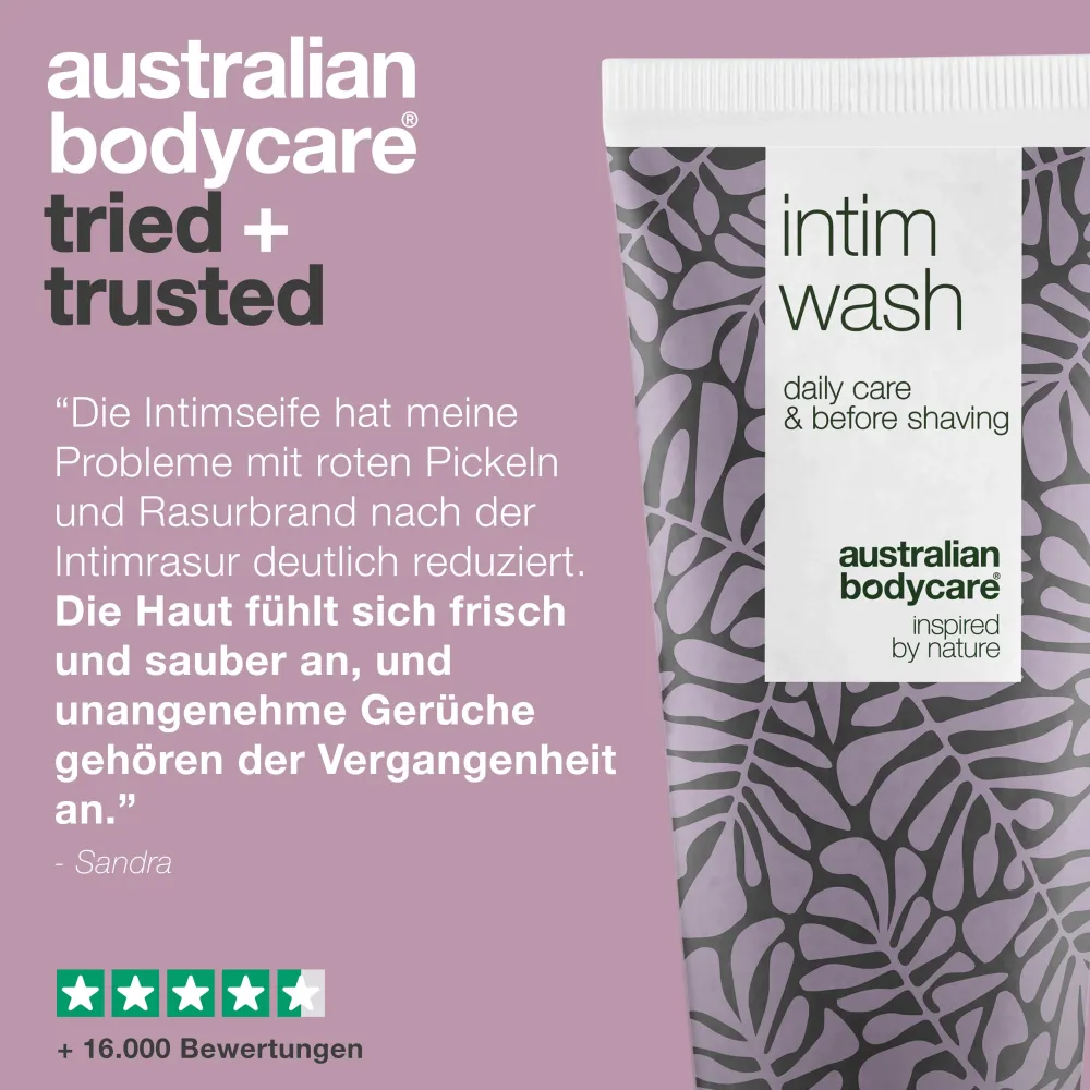® Intimwaschlotion mit Teebaumöl für tägliche Intimhygiene>Australian Bodycare
