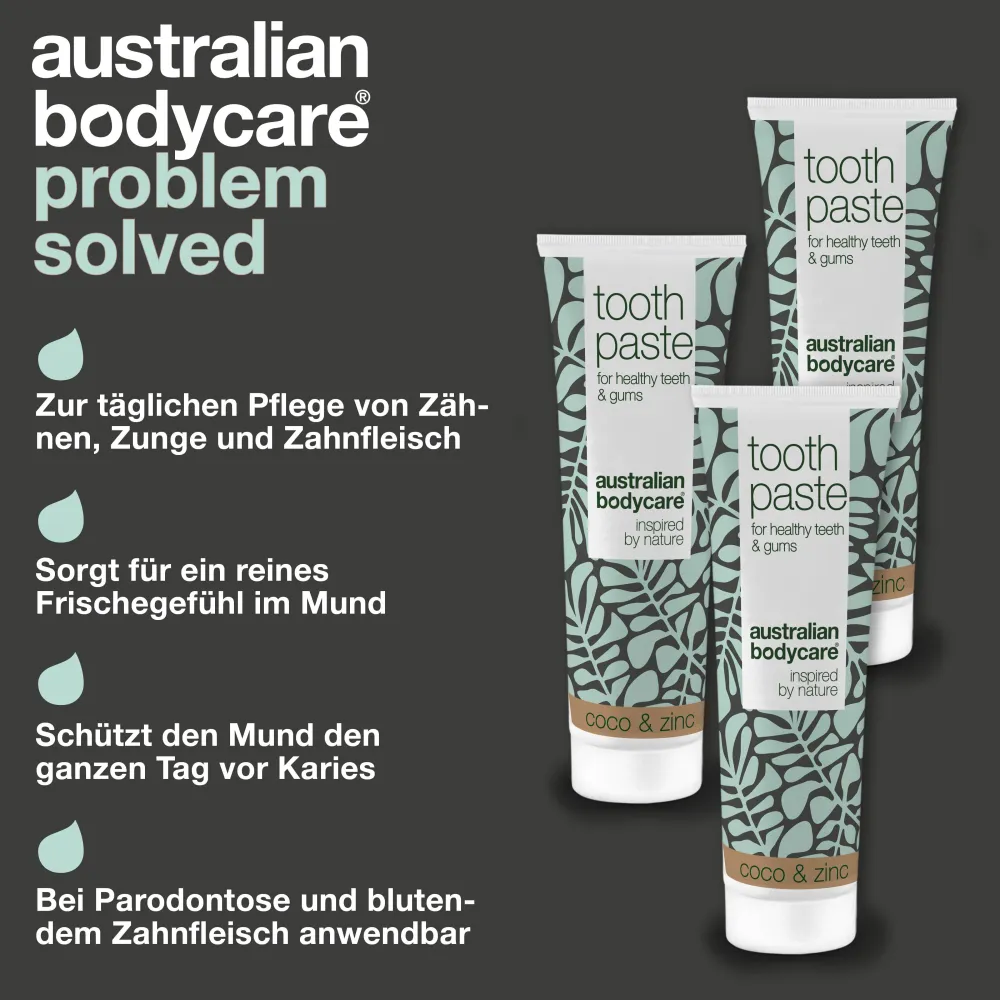 Zahnpasta mit Teebaumöl, Kokosnuss & Zink>Australian Bodycare