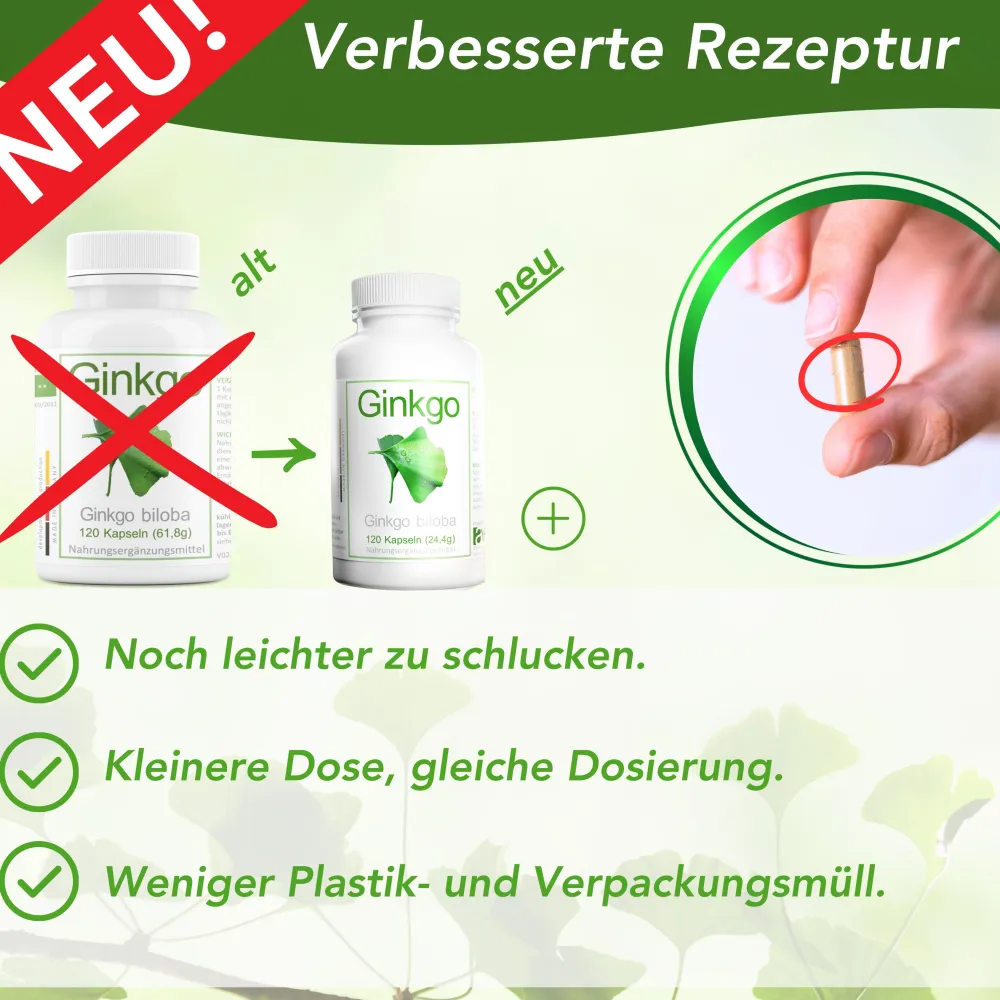 avenar pharma® Ginkgo biloba Kapseln 420mg | Blattpulver als Extrakt | Fokus Konzentration SEHR GUT| Sale