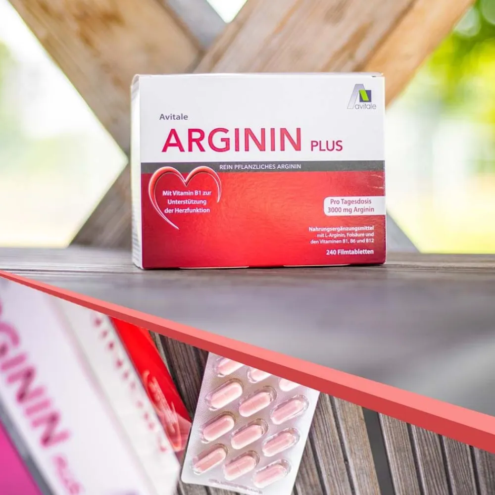 Arginin plus mit Vitamin B1 zur Unterstützung der Herz-Funktion|Avitale Hot