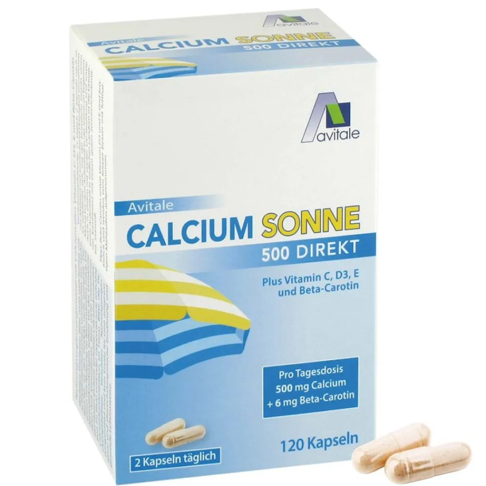 Calcium Sonne 500 - 500 mg Calcium + 6 mg Beta-Carotin>Avitale Best
