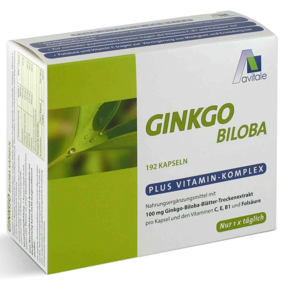 Gingko-Biloba mit 100 mg Gingko-Blätter-Trockenextrakt+Vitamin-Komplex>Avitale Clearance