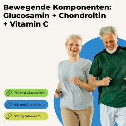 Glucosamin 750 mg + Chondroitin 100 mg + Vitamin C-Nur 1x täglich|Avitale New