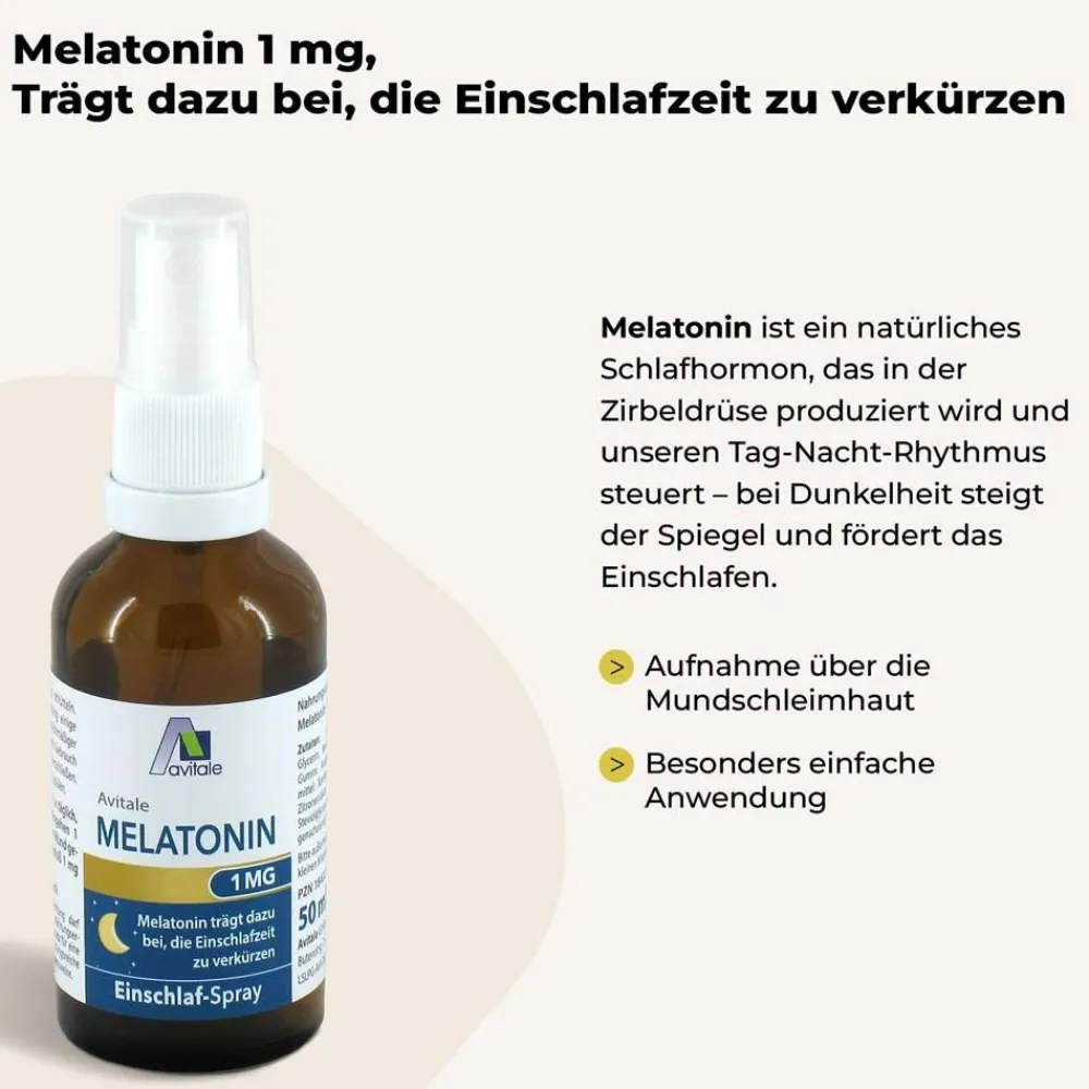 Melatonin 1 mg Einschlaf-Spray verkürzt die Einschlafzeit-1x sprühen!>Avitale Sale