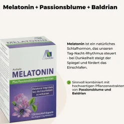 Melatonin 1 mg plus Passionsblume und Baldrian Einschlaf-Kapseln><noscript><img width=