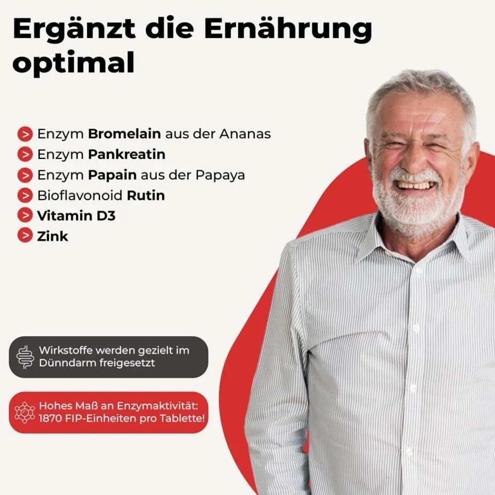 ProEnzym-Magensaftresistente Enzym-Tabletten, hergestellt in Deutschland>Avitale