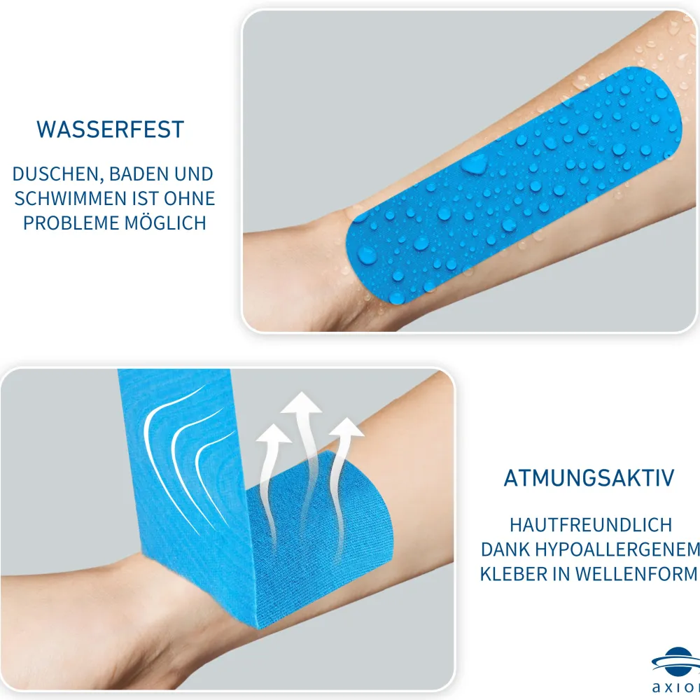 ® Kinesiologie Tape BLAU – 500 x 5 cm - Medizinprodukt>axion Online