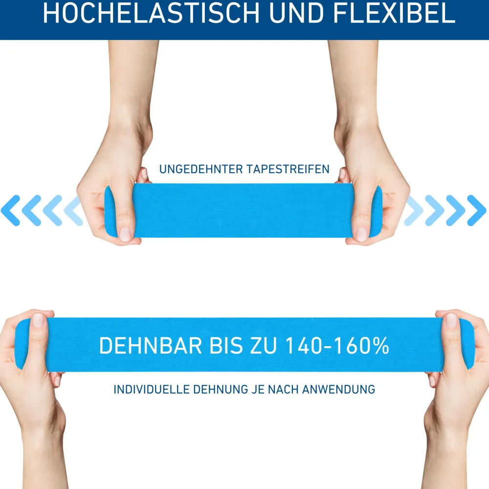 ® Kinesiologie Tape BLAU – 500 x 5 cm - Medizinprodukt>axion Online