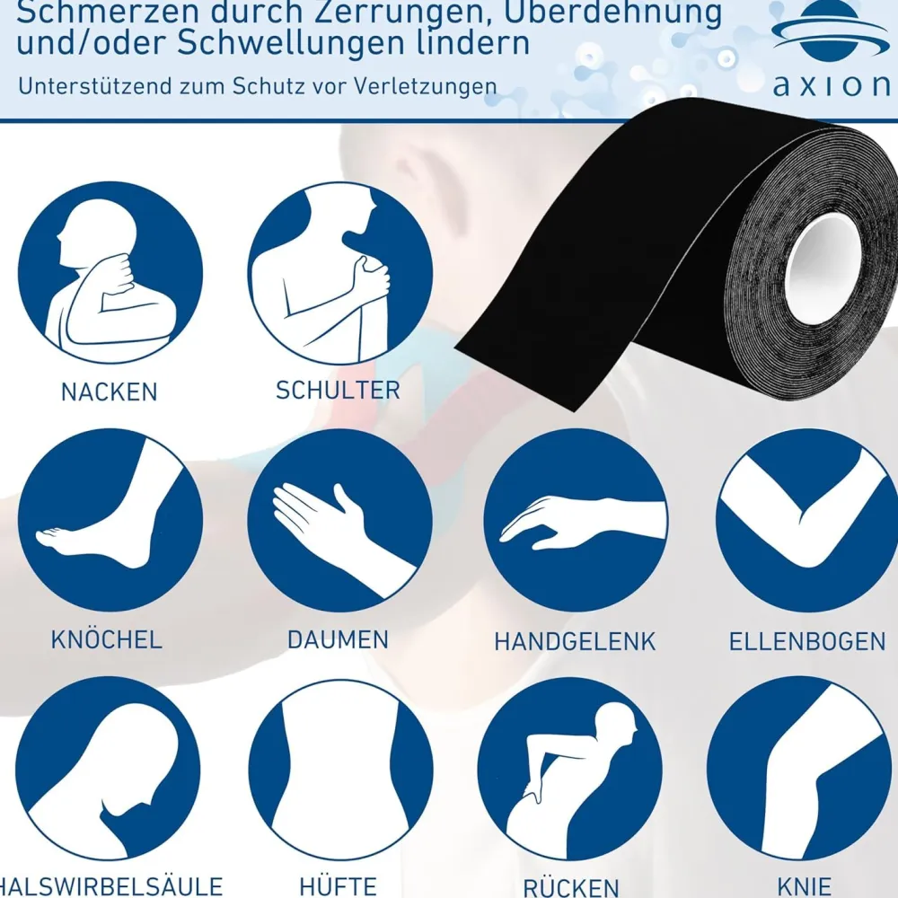 ® Kinesiologie Tape schwarz - blau - Kinesiotape - Medizinprodukt|axion Online