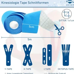 ® Kinesiologie Tape schwarz - blau - Kinesiotape - Medizinprodukt|axion Online