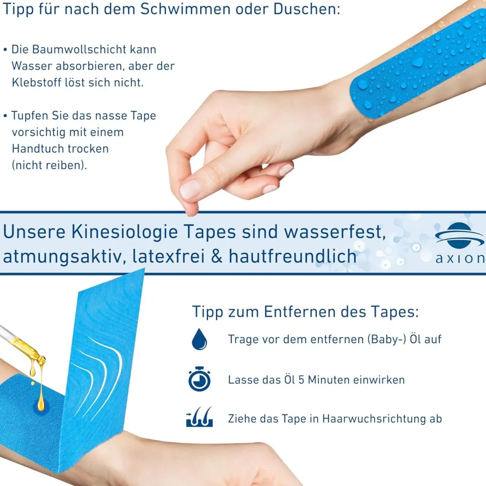 ® Kinesiologie Tape schwarz - blau - Kinesiotape - Medizinprodukt|axion Online