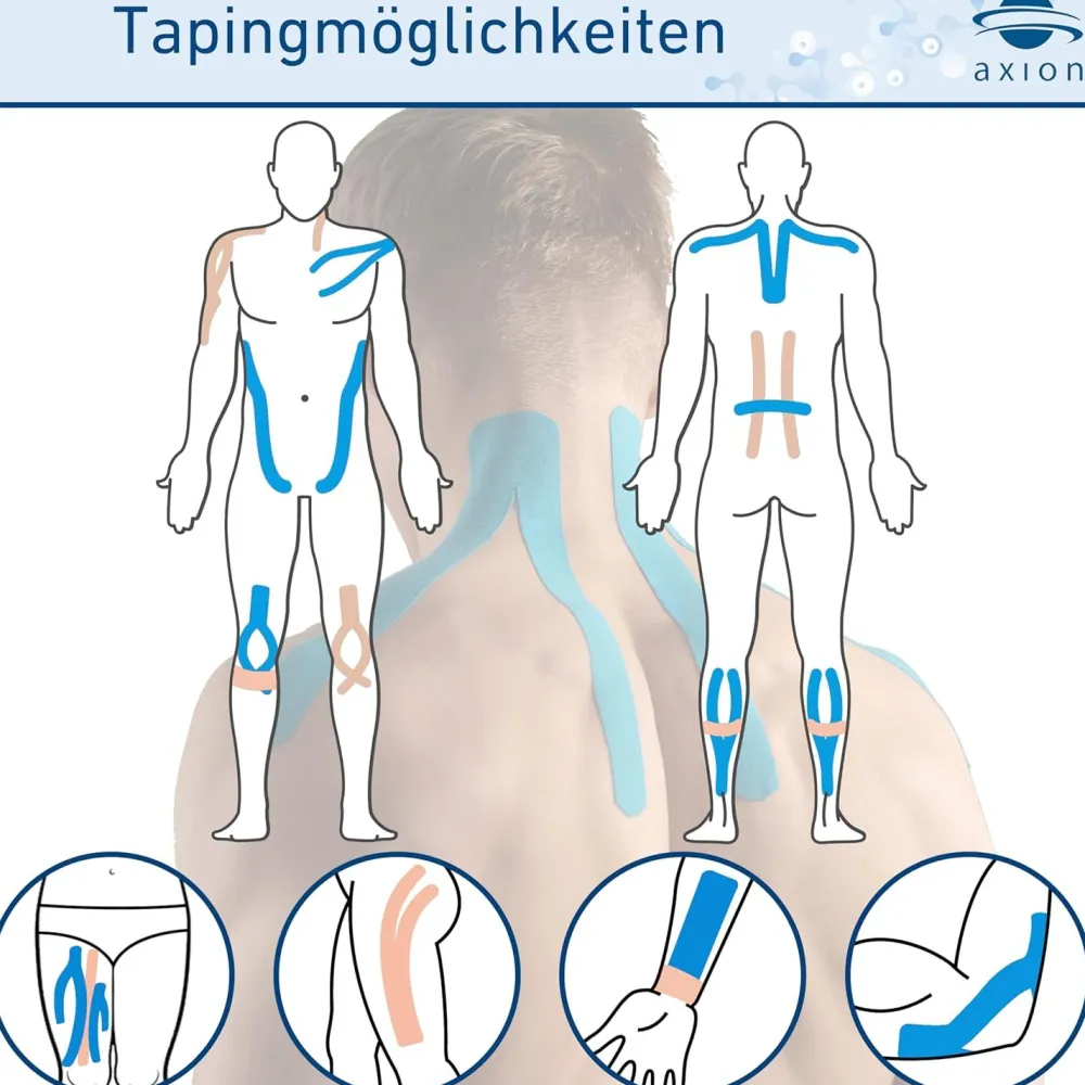 ® Kinesiologie Tape schwarz - blau - Kinesiotape - Medizinprodukt|axion Online