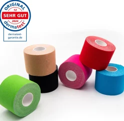 ® Kinesiologie Tapes – 500 x 5 cm – 6 Farben - Kinesiotape - Medizinprodukt|axion Hot