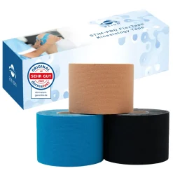 ® Kinesiologie Tapes – 500 x 5 cm – 3 Farben - Kinesiotape - Medizinprodukt>axion Outlet