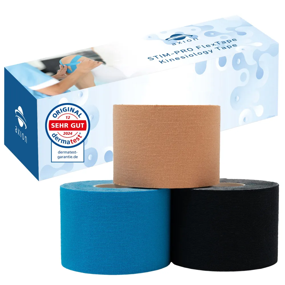 ® Kinesiologie Tapes – 500 x 5 cm – 3 Farben - Kinesiotape - Medizinprodukt>axion Outlet