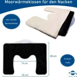 ® Moorkissen + Baumwollhülle für den Nacken mit Naturmoor-Füllung - Wärmekissen|axion Outlet
