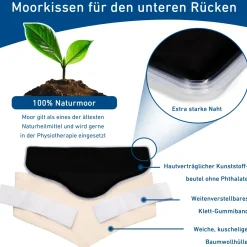 ® Moorkissen + Baumwollhülle für die Lendenwirbel mit Naturmoor-Füllung - Wärmekissen|axion Hot