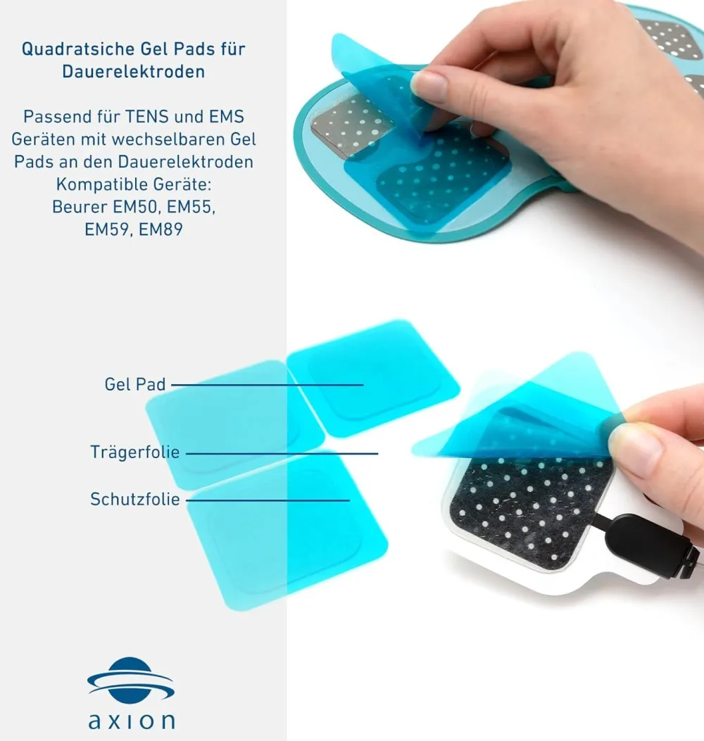 ® selbsthaftende Gel-Pads – reines Hydrogel für TENS & EMS|axion Best