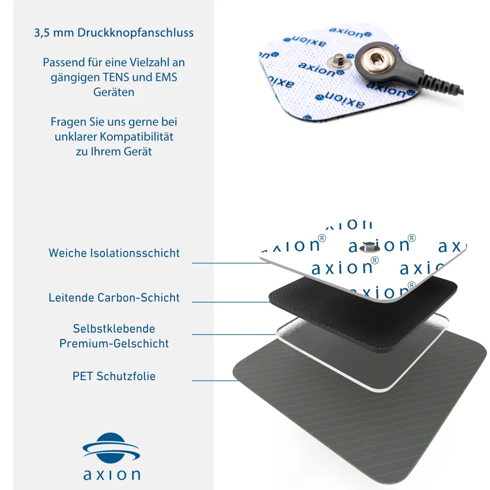 axion® selbstklebende Elektrodenpads 5x5 und 10x5 cm – passend zu Sanitas, , etc.>beurer Best