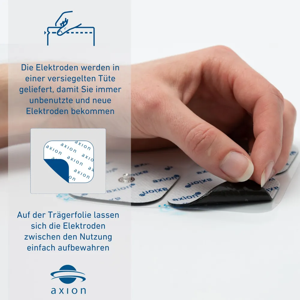 axion® selbstklebende Elektrodenpads 5x5 und 10x5 cm – passend zu Sanitas, , etc.>beurer Best