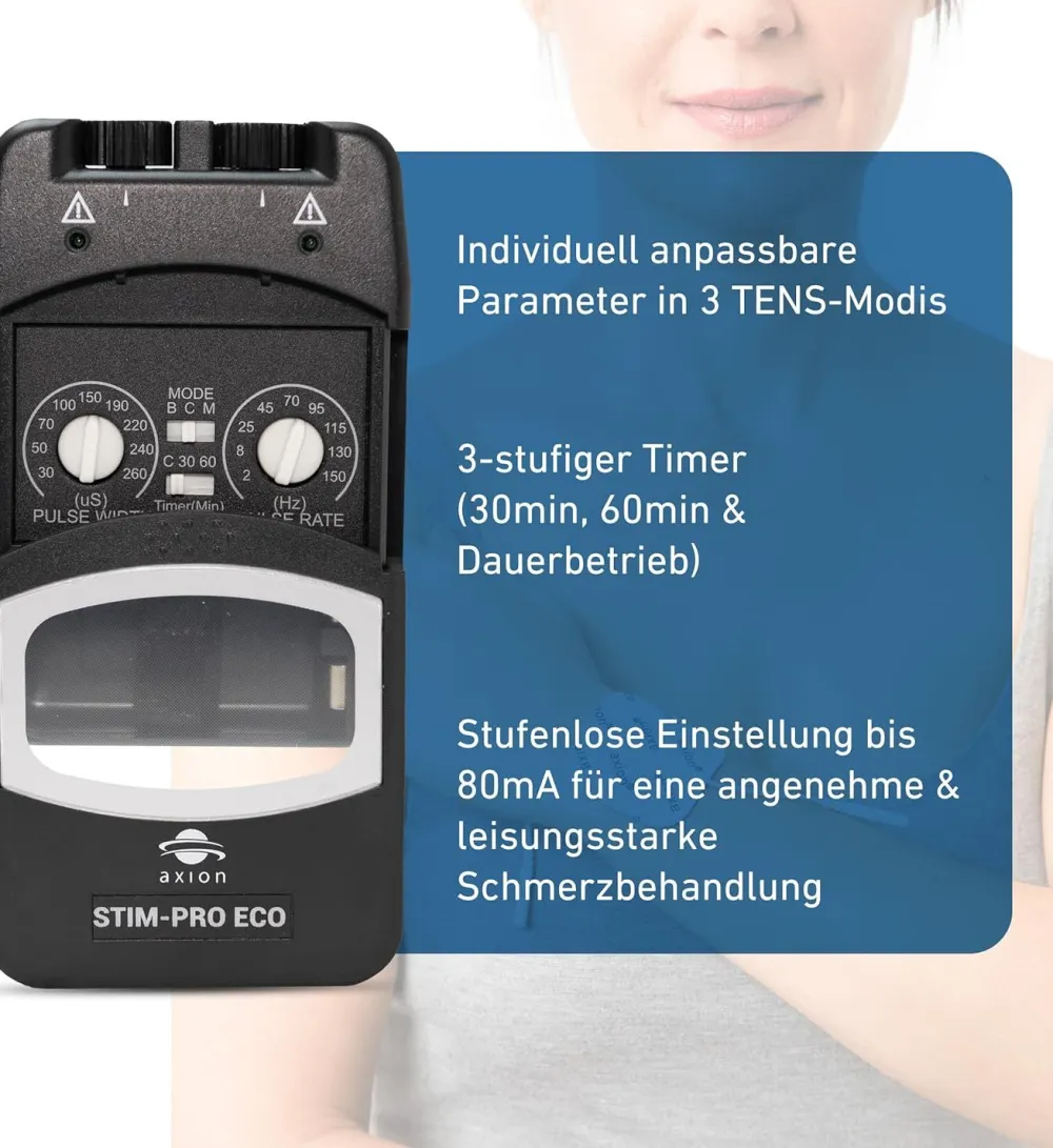® STIM-PRO ECO TENS-Gerät zur Schmerztherapie - MEDIZINPRODUKT>axion Discount