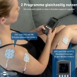 ® STIM-PRO X9B 4-Kanal Akku TENS EMS Gerät - MEDIZINPRODUKT><noscript><img width=