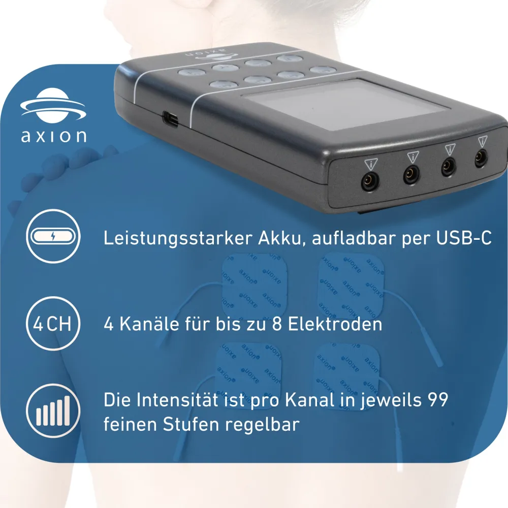 ® STIM-PRO X9B 4-Kanal Akku TENS EMS Gerät - MEDIZINPRODUKT>axion Outlet