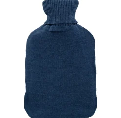® Wärmflasche mit Bezug – blau-gelb | einseitig Kiefer | Strick (33 x 20 cm)|axion Outlet