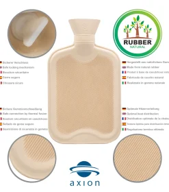 ® Wärmflasche mit Bezug – blau-gelb | einseitig Kiefer | Strick (33 x 20 cm)|axion Outlet