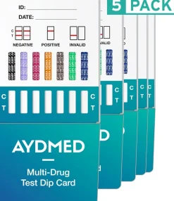Aydmed Drogenschnelltest Dip-Karten für 7 Drogenarten | Drogentest für Urin| New