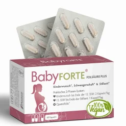 Folsäure Plus Quatrefolic® | vegan | Vitamine ab Kinderwunsch bis Stillzeit|BabyFORTE New