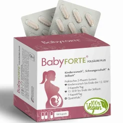 Folsäure Plus Quatrefolic® | vegan | Vitamine ab Kinderwunsch bis Stillzeit>BabyFORTE New