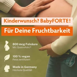 Kinderwunsch Vitamine | vegan | Folsäure, Quatrefolic® & Maca | Vorteilspaket>BabyFORTE Best