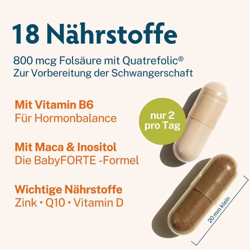 Kinderwunsch Vitamine | vegan | Folsäure, Quatrefolic® & Maca | Vorteilspaket>BabyFORTE Best