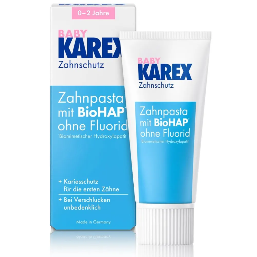 BABY Zahnpasta Karies-Schutz mit BioHAP* als Einstieg in die tägliche Zahnpflege-Routine|Karex Best