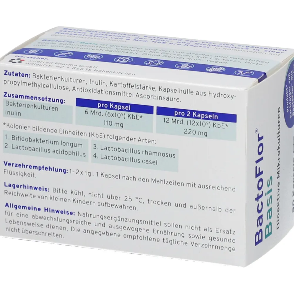 ® Basis Kapseln mit 6 Mrd. KbE für eine gesunde Darmflora|Bactoflor Clearance
