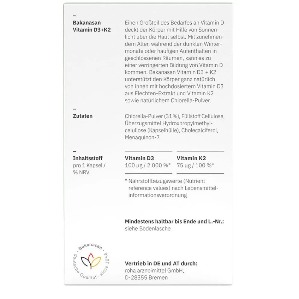 Bakanasan® Vitamin D3 + K2 4.000 I.E.> Best