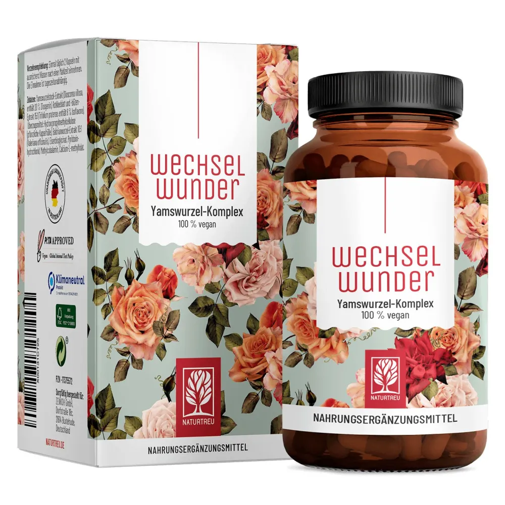 Baldrian Eisen Vitamin B9 B12 Yamswurzel Komplex 90 vegane Kapseln Wechselwunder ®>NATURTREU Discount