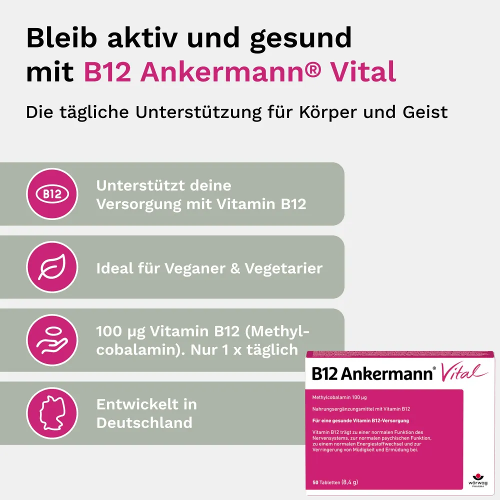 B12 Ankermann Vital vegane Vitamin B12 Tabletten zur Nahrungsergänzung| Hot