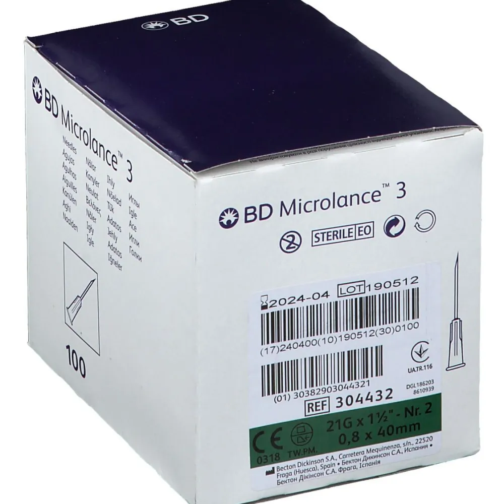 Microlance 3 Kanülen 21 G 1 1/2 0,8 x 40 mm|BD