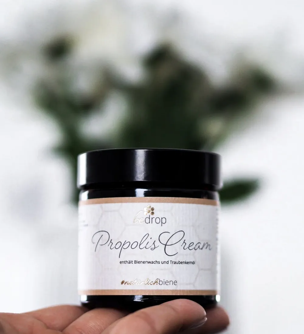 Propolis Salbe Creme Hochdosiert mit Bienenwachs & Traubenkernöl|bedrop