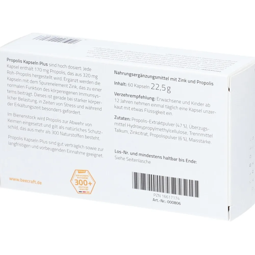 beecraft® PROPOLIS Kapseln Plus hochdosiert>
